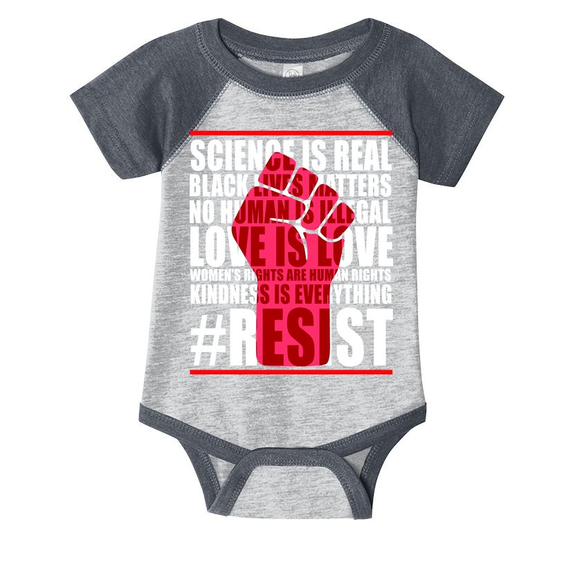 Science Is Real Resist Quote Infant Baby Jersey Bodysuit