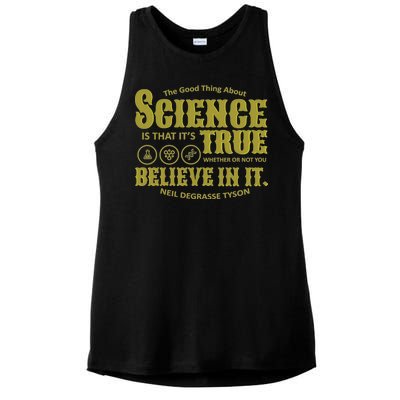 Science Is True Whether You Believe It or Not Ladies PosiCharge Tri-Blend Wicking Tank