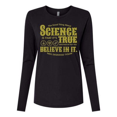 Science Is True Whether You Believe It or Not Womens Cotton Relaxed Long Sleeve T-Shirt