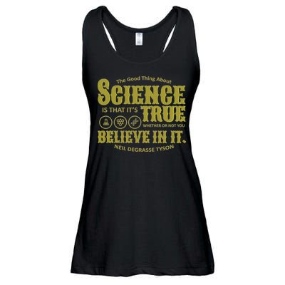 Science Is True Whether You Believe It or Not Ladies Essential Flowy Tank