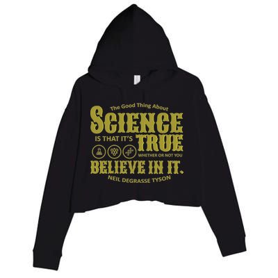 Science Is True Whether You Believe It or Not Crop Fleece Hoodie