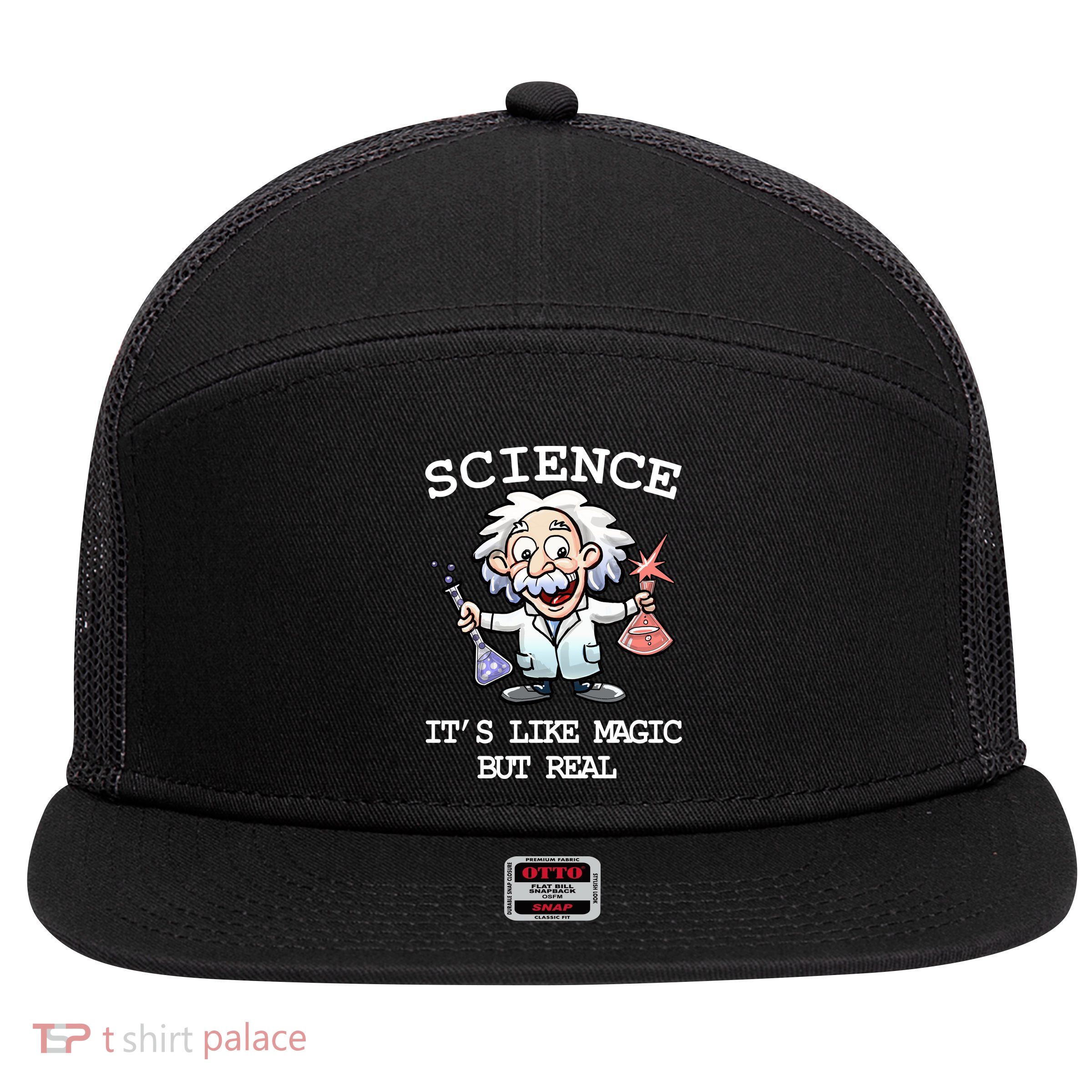 Science It's Like Magic But Real 7 Panel Mesh Trucker Snapback Hat