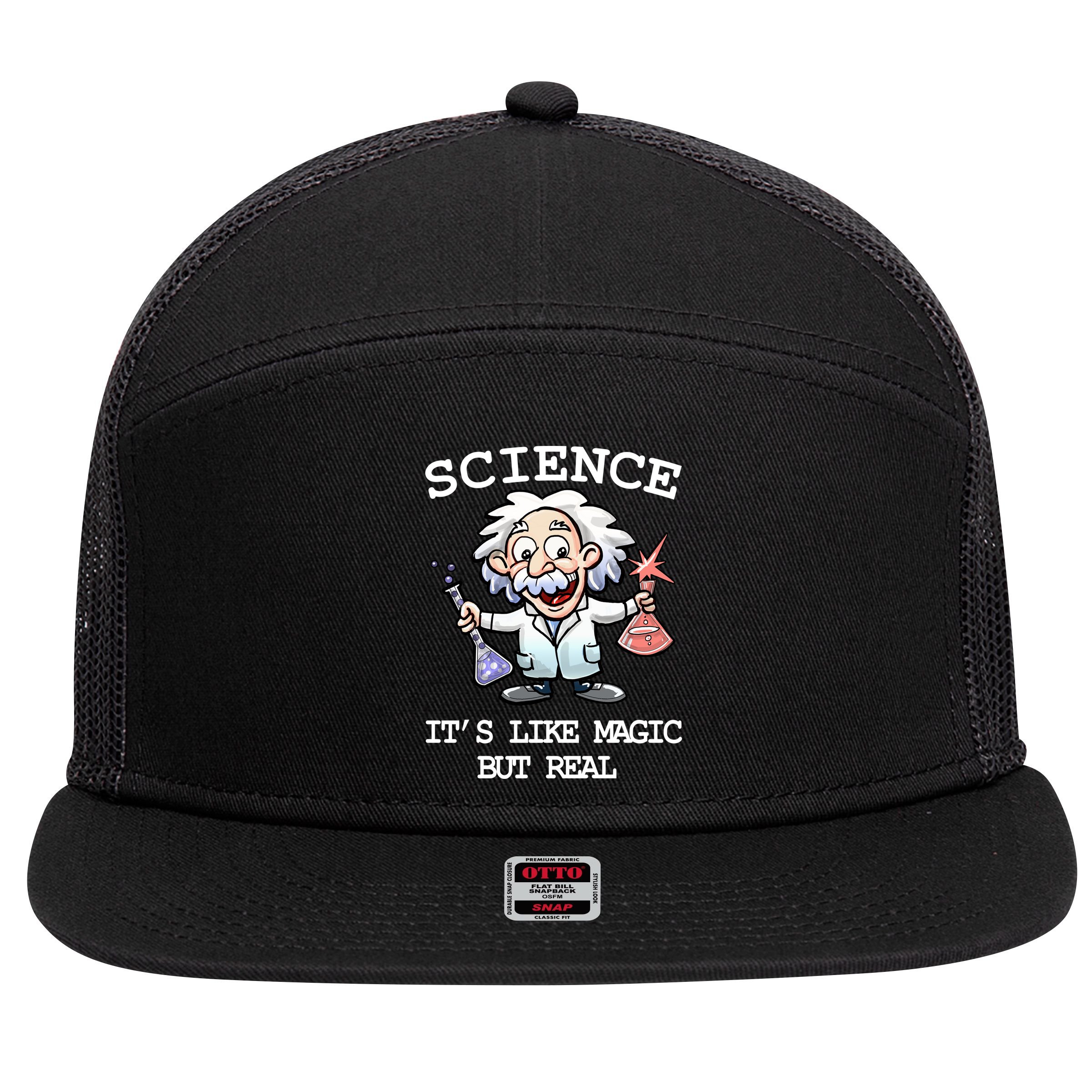 Science It's Like Magic But Real 7 Panel Mesh Trucker Snapback Hat