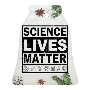 Science Lives Matter Ceramic Bell Ornament