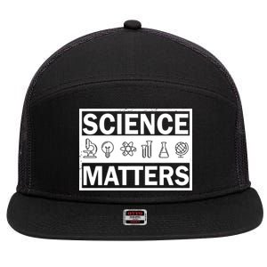 Science Matters Funny 7 Panel Mesh Trucker Snapback Hat