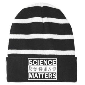 Science Matters Funny Striped Beanie with Solid Band