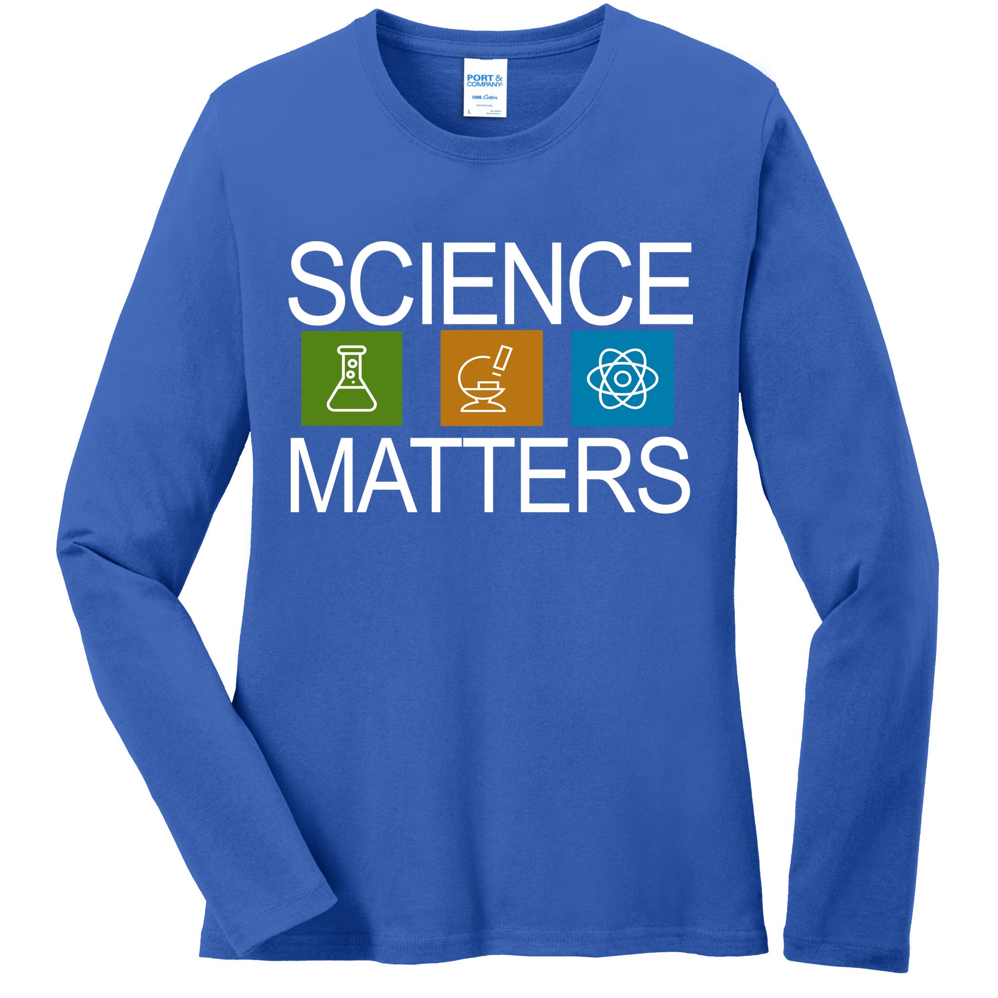 Science Matters Logo Ladies Long Sleeve Shirt