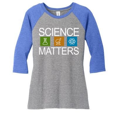 Science Matters Logo Women's Tri-Blend 3/4-Sleeve Raglan Shirt