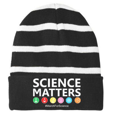 Science Matters March For Science Striped Beanie with Solid Band