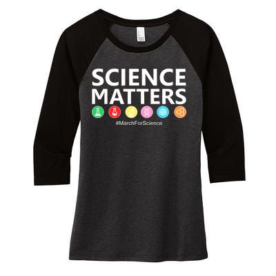 Science Matters March For Science Women's Tri-Blend 3/4-Sleeve Raglan Shirt