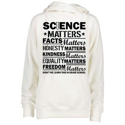 Science Matters Quote March For Science Womens Funnel Neck Pullover Hood