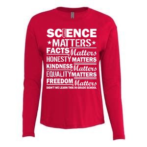 Science Matters Quote March For Science Womens Cotton Relaxed Long Sleeve T-Shirt