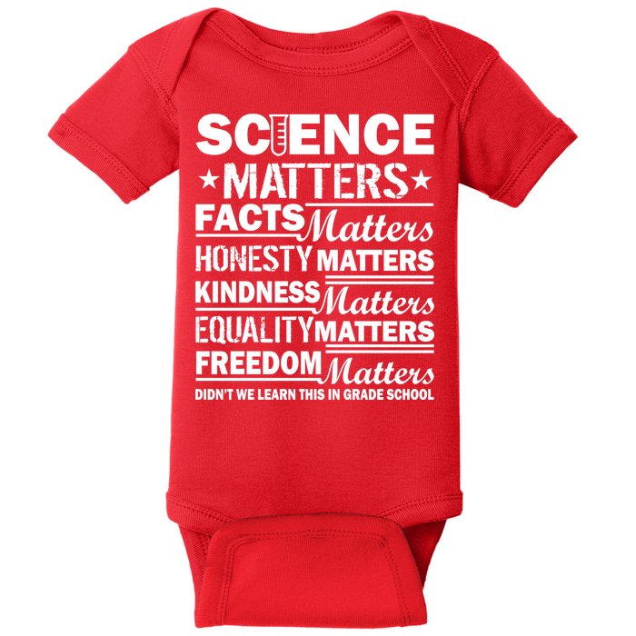 Science Matters Quote March For Science Baby Bodysuit