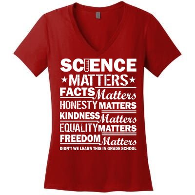 Science Matters Quote March For Science Women's V-Neck T-Shirt