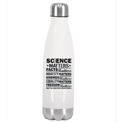 Science Matters Quote March For Science Stainless Steel Insulated Water Bottle