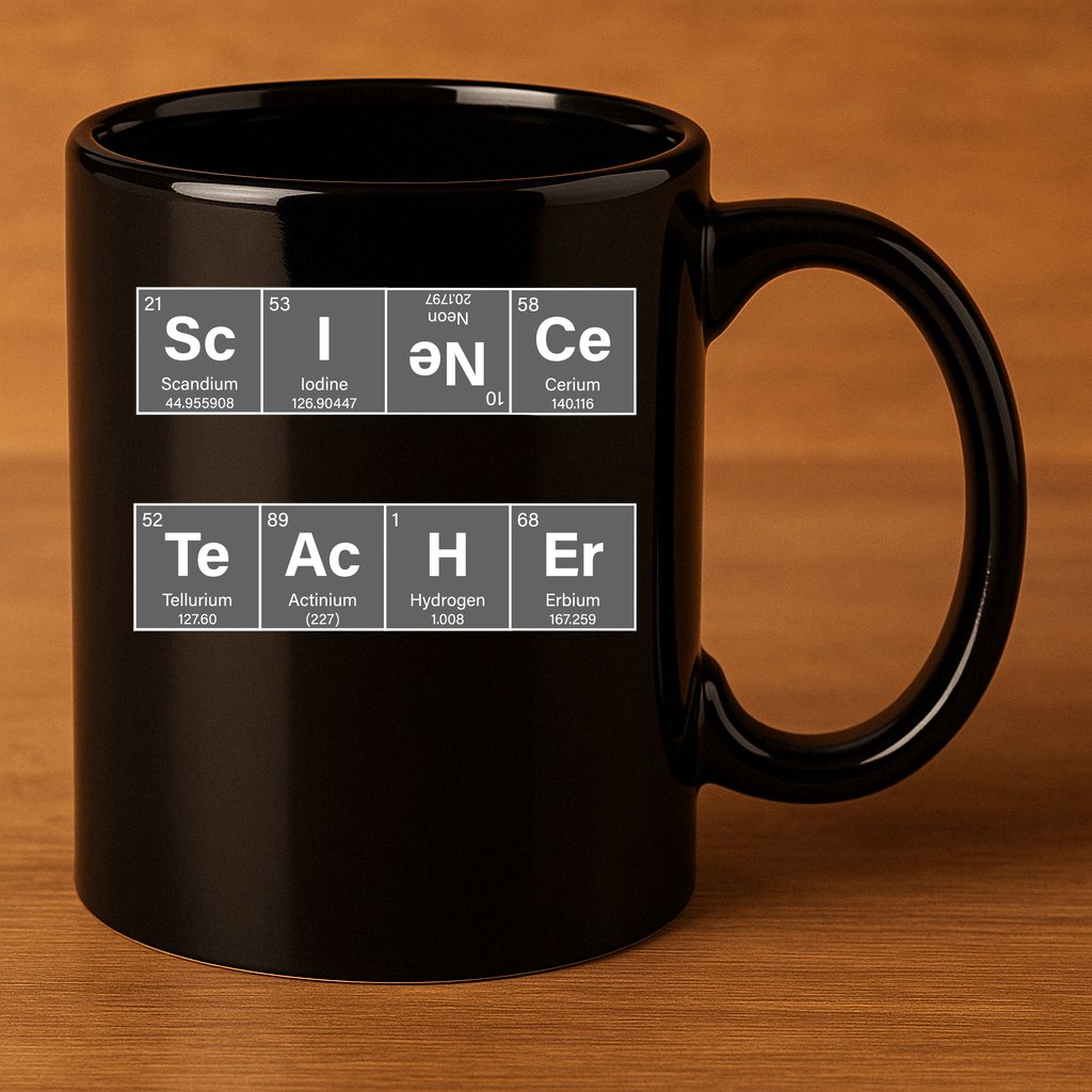 Science Teacher Periodic Table Logo 11oz C Handle Ceramic Mug