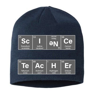 Science Teacher Periodic Table Logo Sustainable Beanie