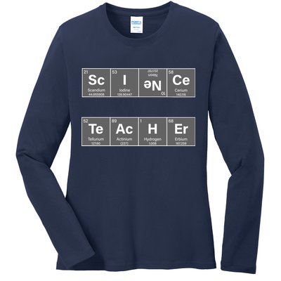 Science Teacher Periodic Table Logo Ladies Long Sleeve Shirt