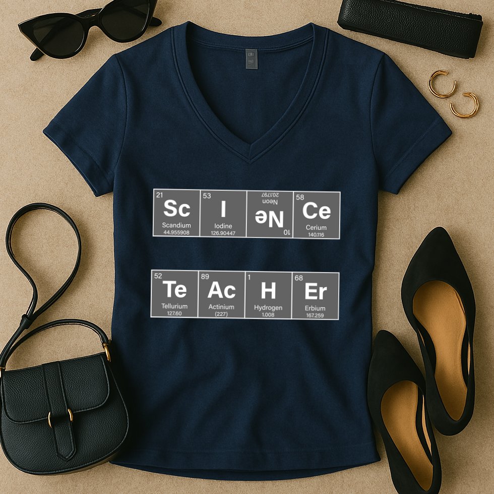 Science Teacher Periodic Table Logo Women's V-Neck T-Shirt
