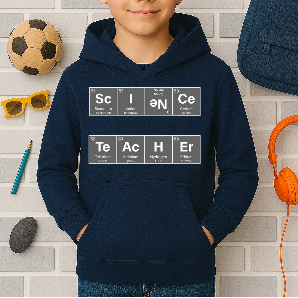 Science Teacher Periodic Table Logo Kids Hoodie