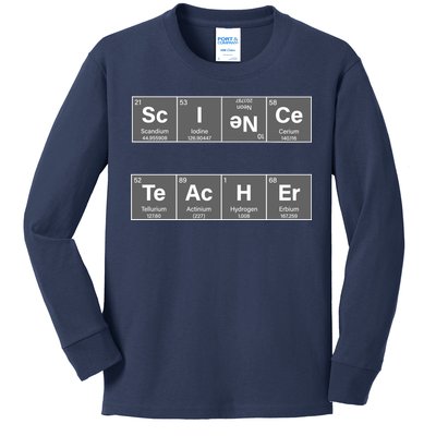 Science Teacher Periodic Table Logo Kids Long Sleeve Shirt