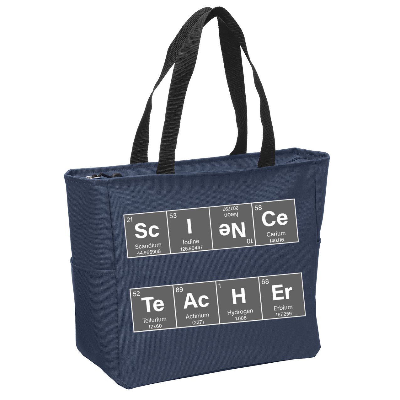 Science Teacher Periodic Table Logo Zip Tote Bag