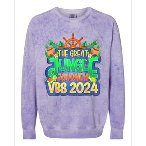 Summer Camp Jungle Journey Vbs 2024 Vacation Bible School Colorblast Crewneck Sweatshirt