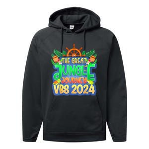 Summer Camp Jungle Journey Vbs 2024 Vacation Bible School Performance Fleece Hoodie