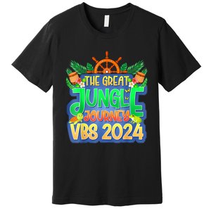 Summer Camp Jungle Journey Vbs 2024 Vacation Bible School Premium T-Shirt