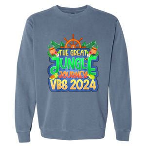 Summer Camp Jungle Journey Vbs 2024 Vacation Bible School Garment-Dyed Sweatshirt