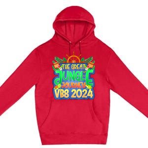 Summer Camp Jungle Journey Vbs 2024 Vacation Bible School Premium Pullover Hoodie