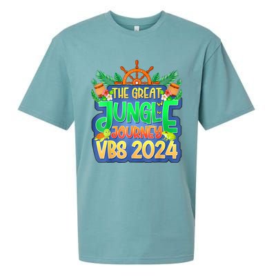 Summer Camp Jungle Journey Vbs 2024 Vacation Bible School Sueded Cloud Jersey T-Shirt