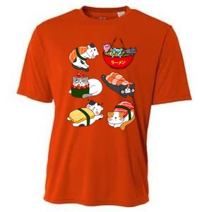 Sushi Cats Japanese Anime Kawaii Neko Lover Sushi Funny Great Gift Cooling Performance Crew T-Shirt