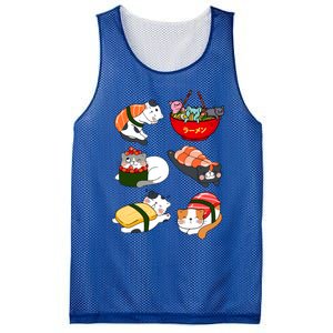 Sushi Cats Japanese Anime Kawaii Neko Lover Sushi Funny Great Gift Mesh Reversible Basketball Jersey Tank