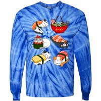 Sushi Cats Japanese Anime Kawaii Neko Lover Sushi Funny Great Gift Tie-Dye Long Sleeve Shirt