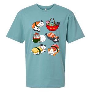 Sushi Cats Japanese Anime Kawaii Neko Lover Sushi Funny Great Gift Sueded Cloud Jersey T-Shirt