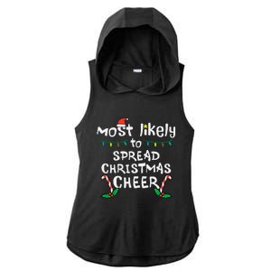 Spread Christmas Joy Festive Family Matching for Xmas Ladies PosiCharge Tri-Blend Wicking Draft Hoodie Tank