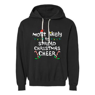 Spread Christmas Joy Festive Family Matching for Xmas Garment-Dyed Fleece Hoodie