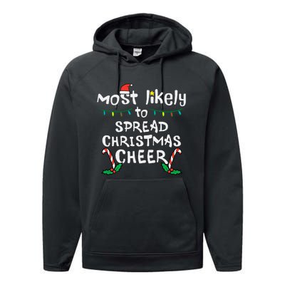 Spread Christmas Joy Festive Family Matching for Xmas Performance Fleece Hoodie