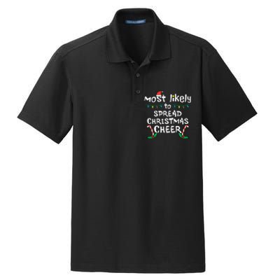 Spread Christmas Joy Festive Family Matching for Xmas Dry Zone Grid Polo