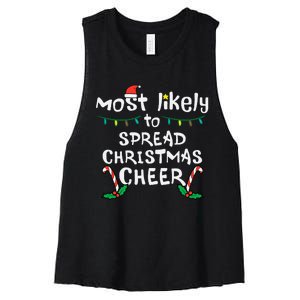 Spread Christmas Joy Festive Family Matching for Xmas Women's Racerback Cropped Tank