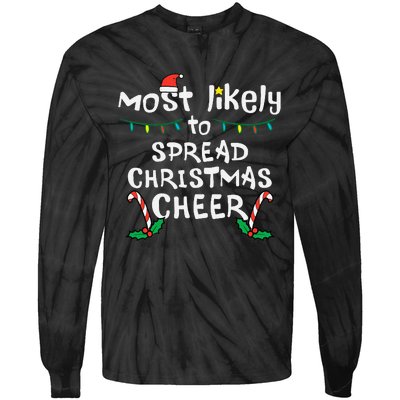 Spread Christmas Joy Festive Family Matching for Xmas Tie-Dye Long Sleeve Shirt