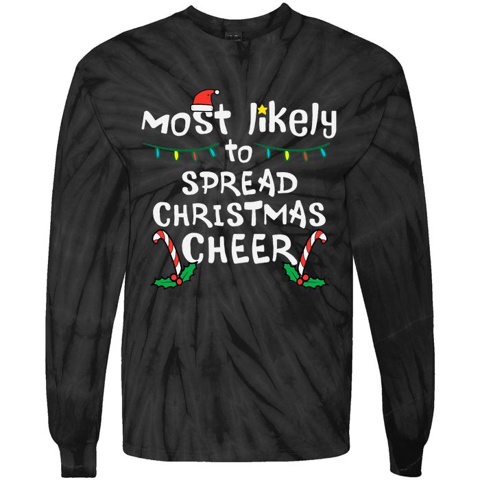 Spread Christmas Joy Festive Family Matching for Xmas Tie-Dye Long Sleeve Shirt