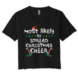 Spread Christmas Joy Festive Family Matching for Xmas Women's Crop Top Tee