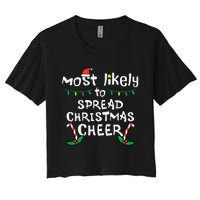 Spread Christmas Joy Festive Family Matching for Xmas Women's Crop Top Tee