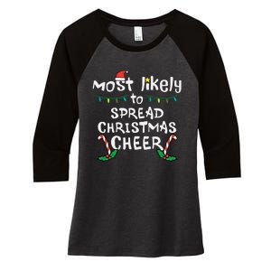 Spread Christmas Joy Festive Family Matching for Xmas Women's Tri-Blend 3/4-Sleeve Raglan Shirt