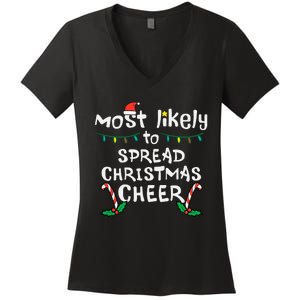 Spread Christmas Joy Festive Family Matching for Xmas Women's V-Neck T-Shirt