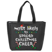 Spread Christmas Joy Festive Family Matching for Xmas Zip Tote Bag