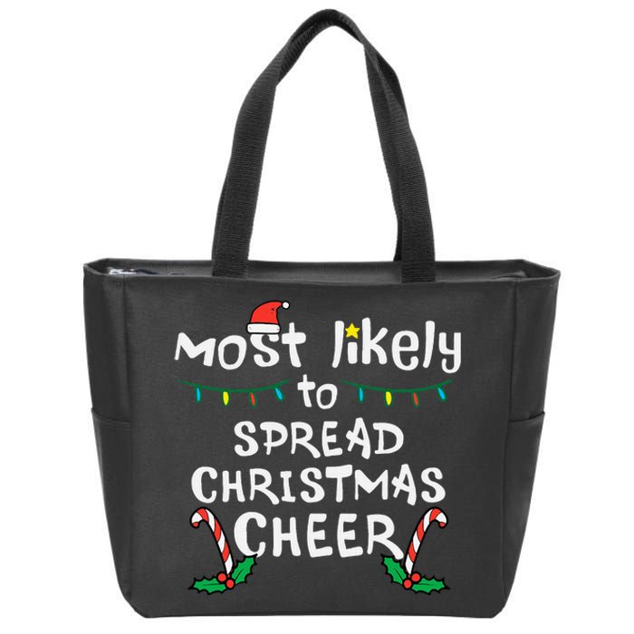 Spread Christmas Joy Festive Family Matching for Xmas Zip Tote Bag