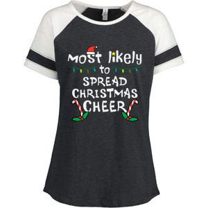 Spread Christmas Joy Festive Family Matching for Xmas Enza Ladies Jersey Colorblock Tee